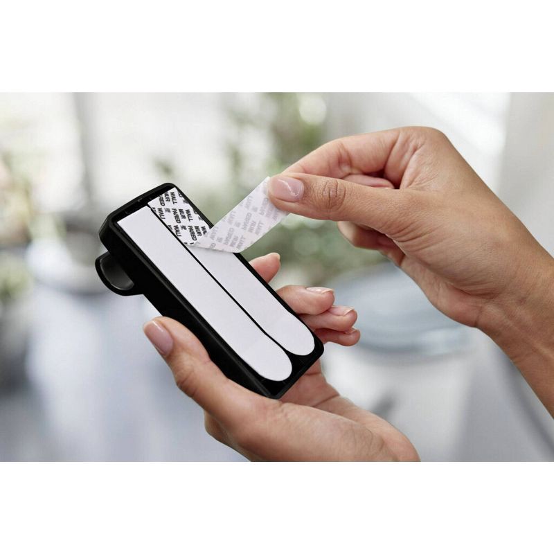 slide 3 of 5, 2pk Command Window Hooks Black: Plastic Curtain Holdbacks & Tiebacks, Brushed Finish, 6.75" Height, 2 Pieces, 2 ct