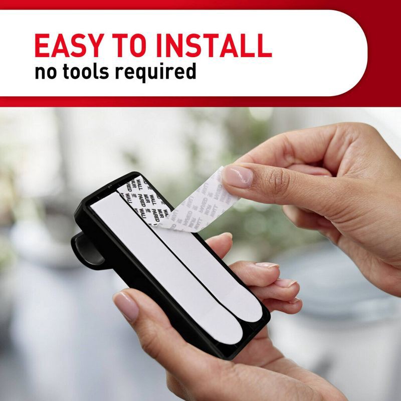 slide 4 of 10, 2pk Command Window Hooks Black: Plastic Curtain Holdbacks & Tiebacks, Brushed Finish, 6.75" Height, 2 Pieces, 2 ct