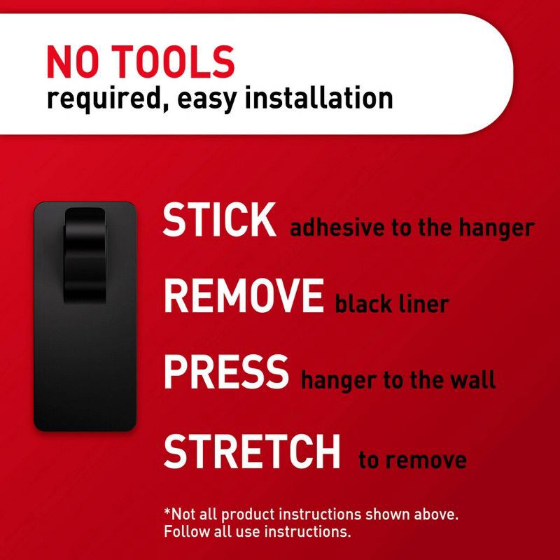 slide 8 of 10, 2pk Command Window Hooks Black: Plastic Curtain Holdbacks & Tiebacks, Brushed Finish, 6.75" Height, 2 Pieces, 2 ct