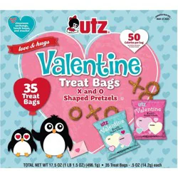 Utz Valentine's Fun Shaped Pretzel Snacks - 17.5oz/35ct