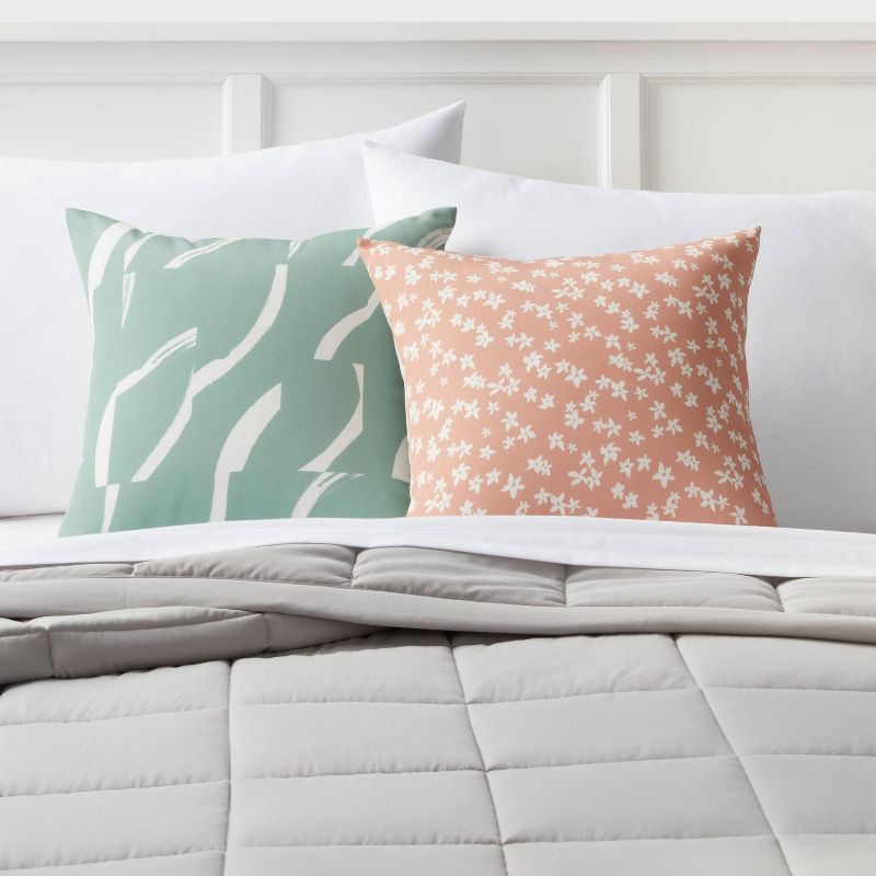 slide 2 of 3, Square Decorative Pillow Copper - Room Essentials™: Abstract Pattern, Indoor Canvas, Teen-Friendly, OEKO-TEX Certified, 1 ct