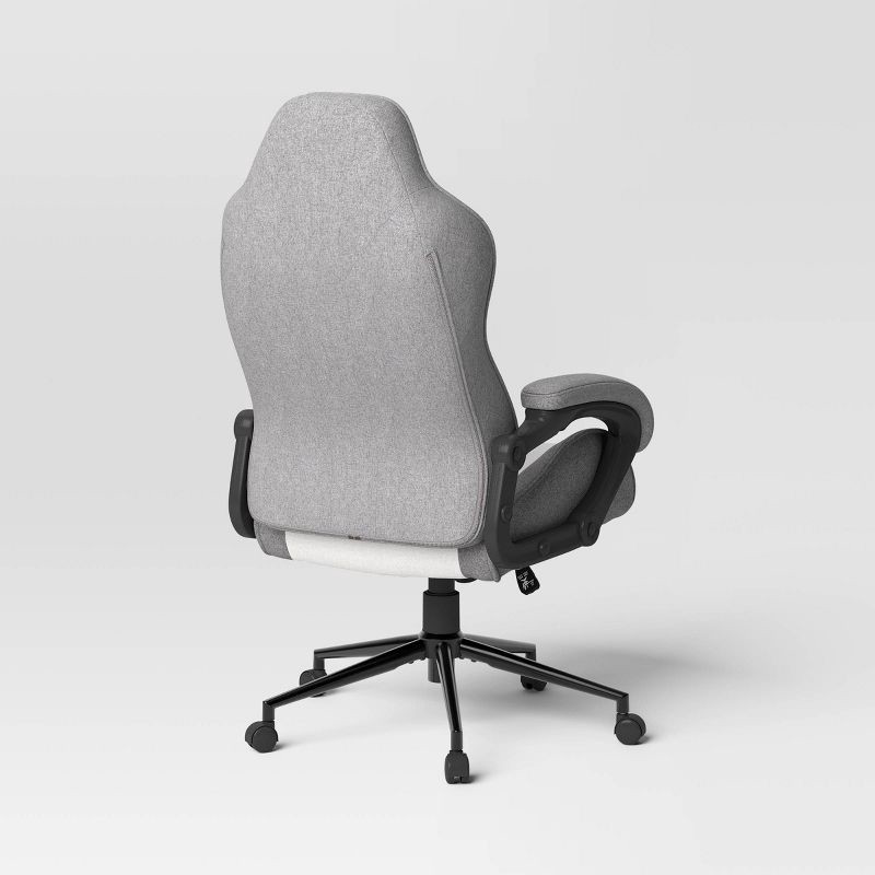 slide 4 of 14, Swivel Gaming Chair Gray - Room Essentials™: Upholstered Computer Desk Chair, Adjustable, Fixed Arms, 1 ct