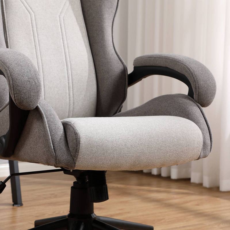 slide 9 of 14, Swivel Gaming Chair Gray - Room Essentials™: Upholstered Computer Desk Chair, Adjustable, Fixed Arms, 1 ct