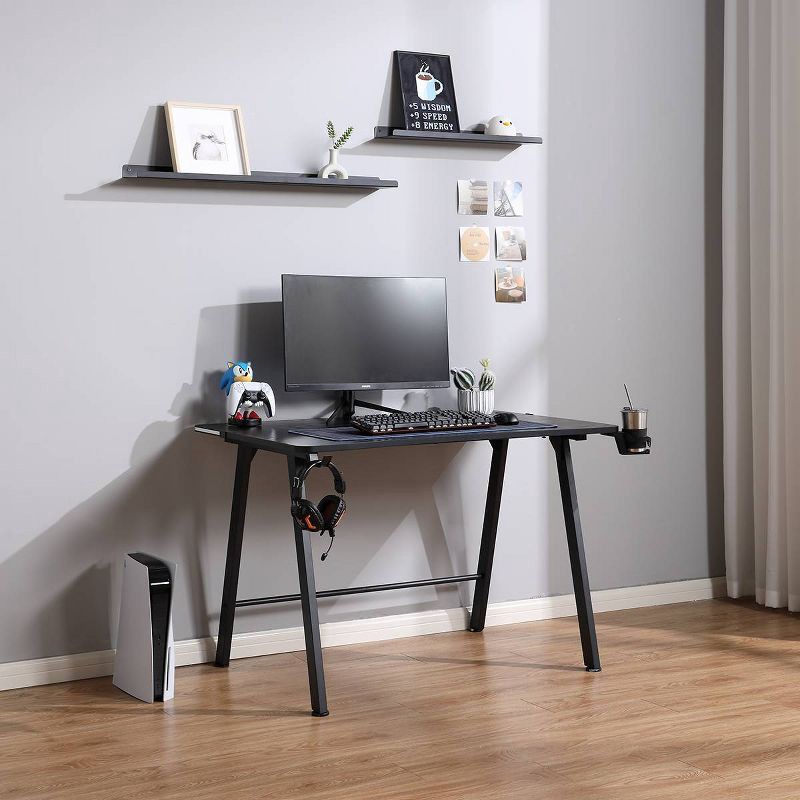 slide 14 of 17, Gaming Desk with LED Lights and Headphone Holder Black - Room Essentials™, 1 ct