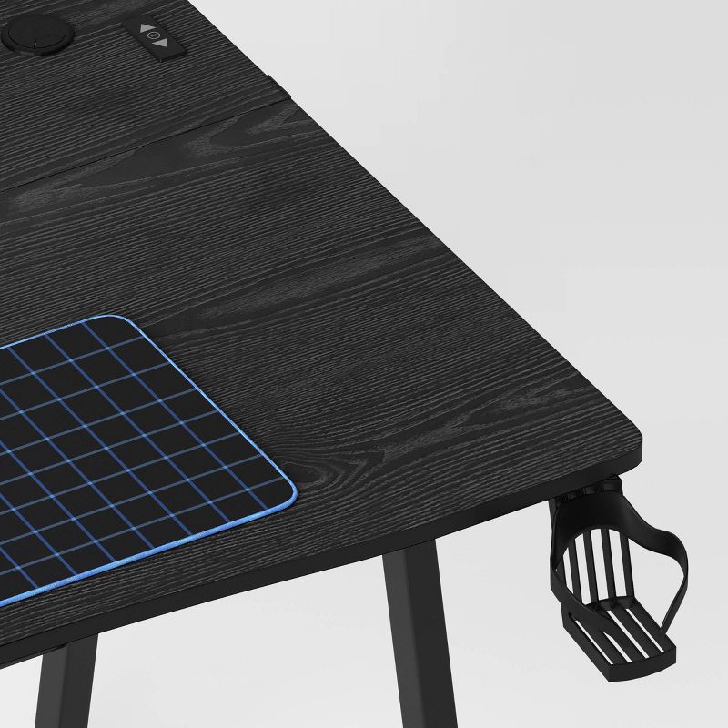 slide 5 of 17, Gaming Desk with LED Lights and Headphone Holder Black - Room Essentials™, 1 ct