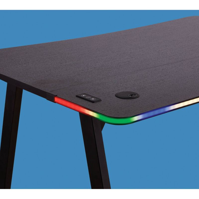 slide 7 of 17, Gaming Desk with LED Lights and Headphone Holder Black - Room Essentials™, 1 ct
