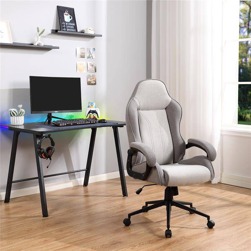 slide 11 of 17, Gaming Desk with LED Lights and Headphone Holder Black - Room Essentials™, 1 ct