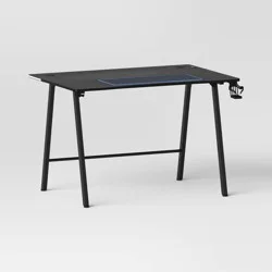 Gaming Desk with LED Lights and Headphone Holder Black - Room Essentials™