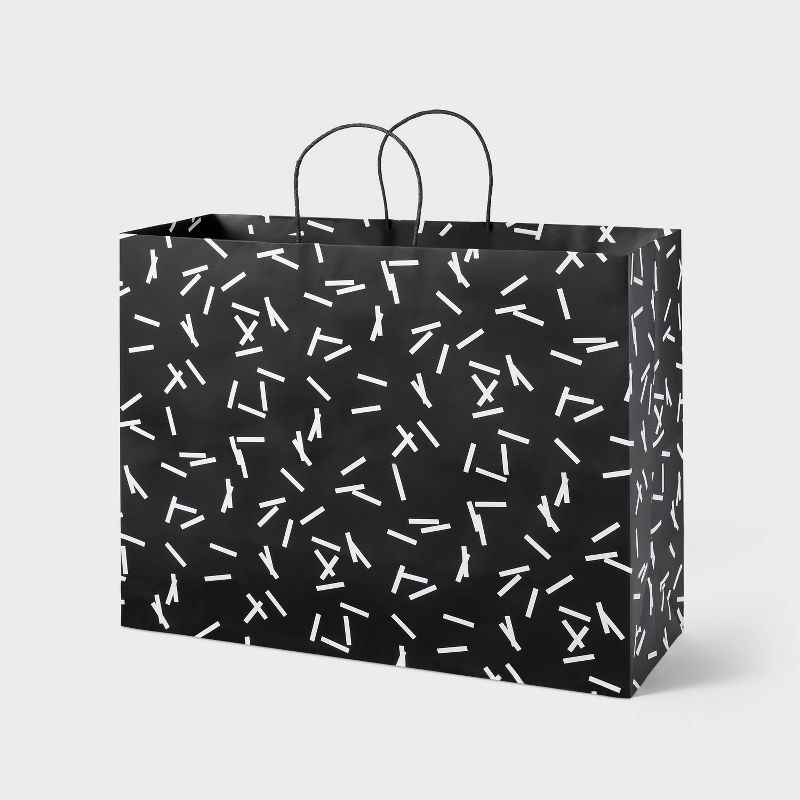 slide 1 of 3, White/Black Confetti Medium Gift Bag - Spritz™, 1 ct