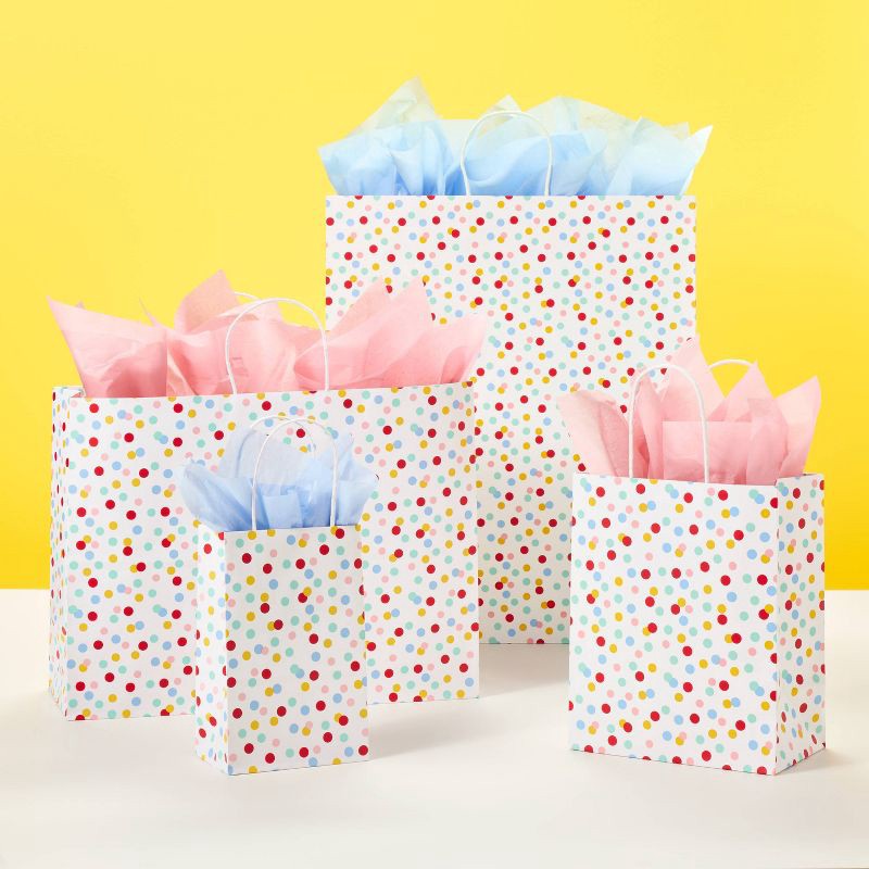 slide 2 of 3, Dots on White Small Gift Bag - Spritz™, 1 ct