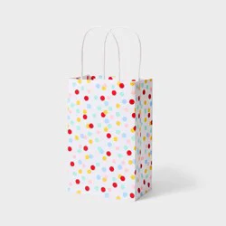 XSmall Jr Tote Polka Dot Gift Bag White - Spritz™