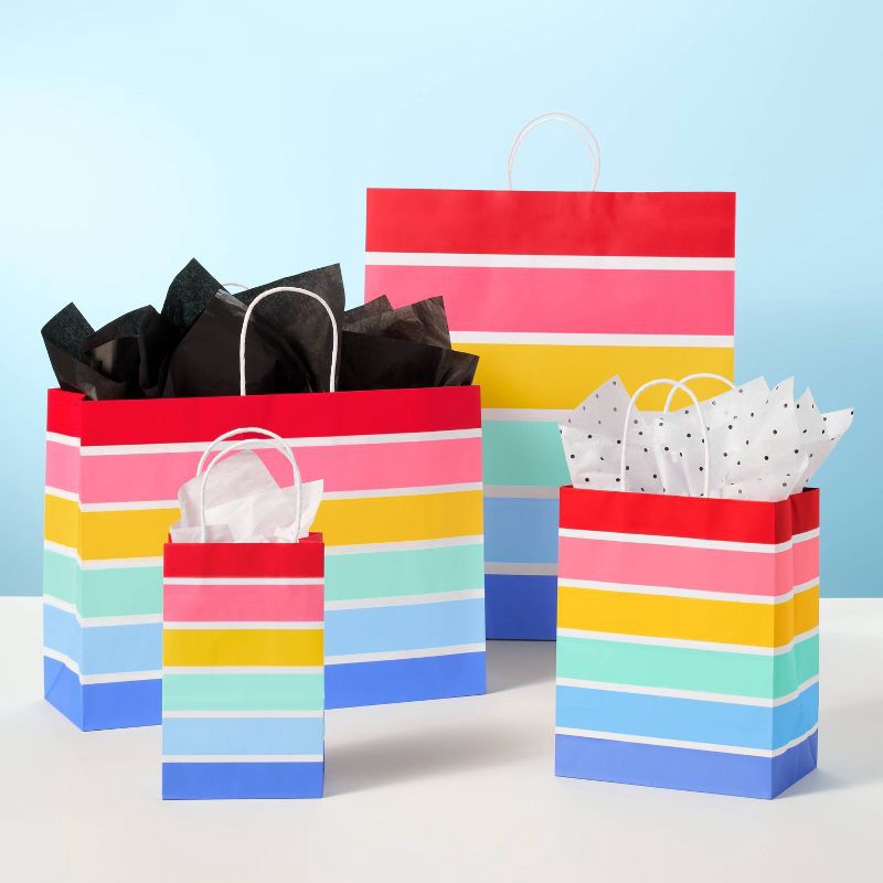 slide 2 of 3, Small Striped Gift Bag Colorful - Spritz™, 1 ct