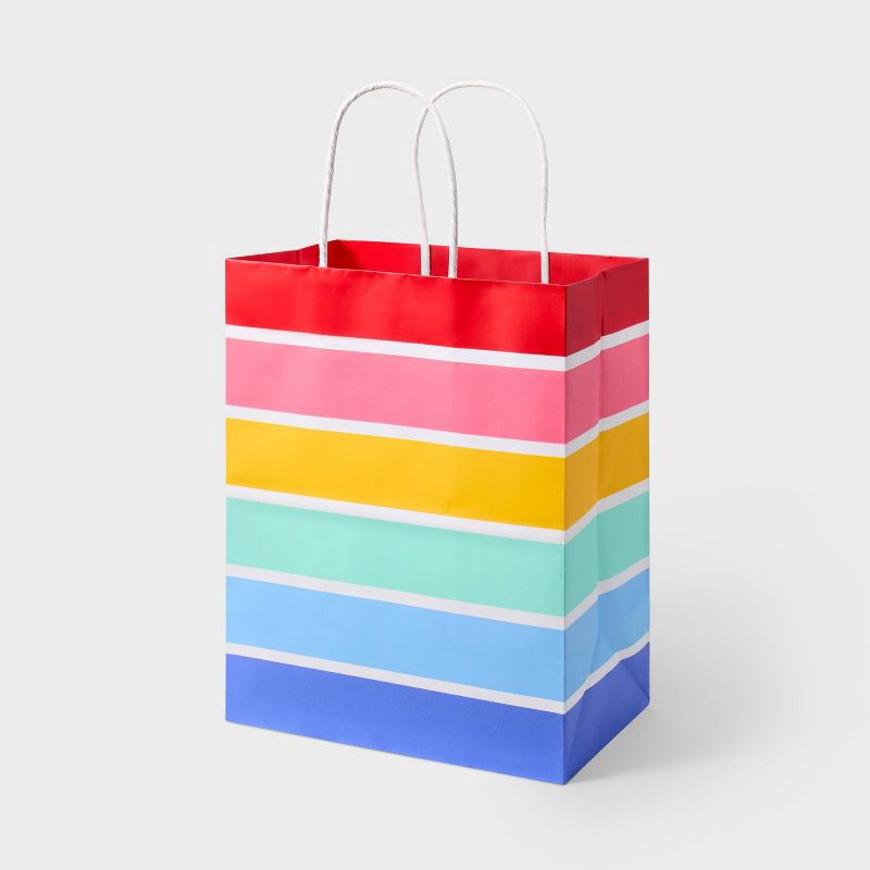 slide 1 of 3, Small Striped Gift Bag Colorful - Spritz™, 1 ct