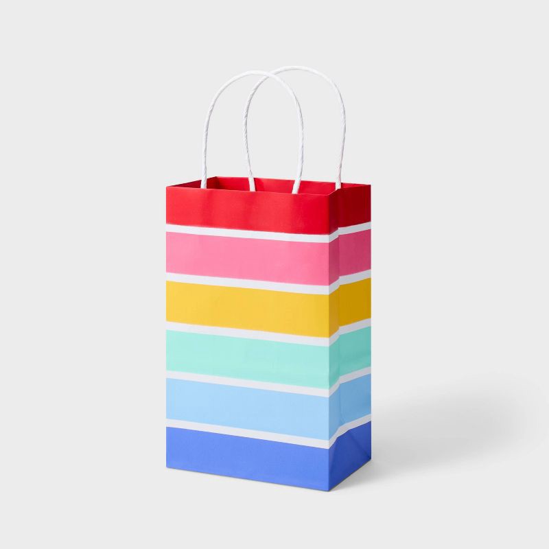 slide 1 of 3, XS Jr Tote Striped Gift Bag Colorful - Spritz™, 1 ct