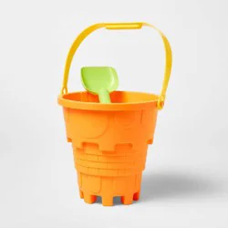 Sand Bucket with Shovel Orange - Sun Squad™: Beach Toys for Kids, Ages 18 Months+