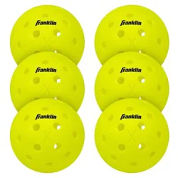Franklin Sports X40 Pickleballs Vellum - 6Pc: Neon Yellow, Polyethylene, All Ages