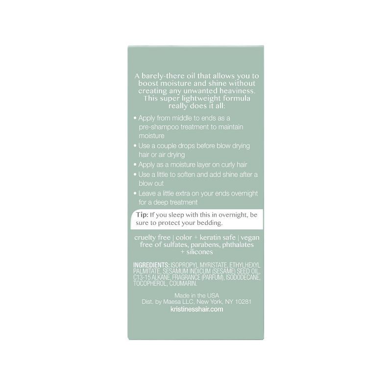 slide 7 of 7, Kristin Ess Softening Lightweight Hair Oil - Treat + Moisturize for Shiny Hair - 1.69 fl oz, 1.69 fl oz