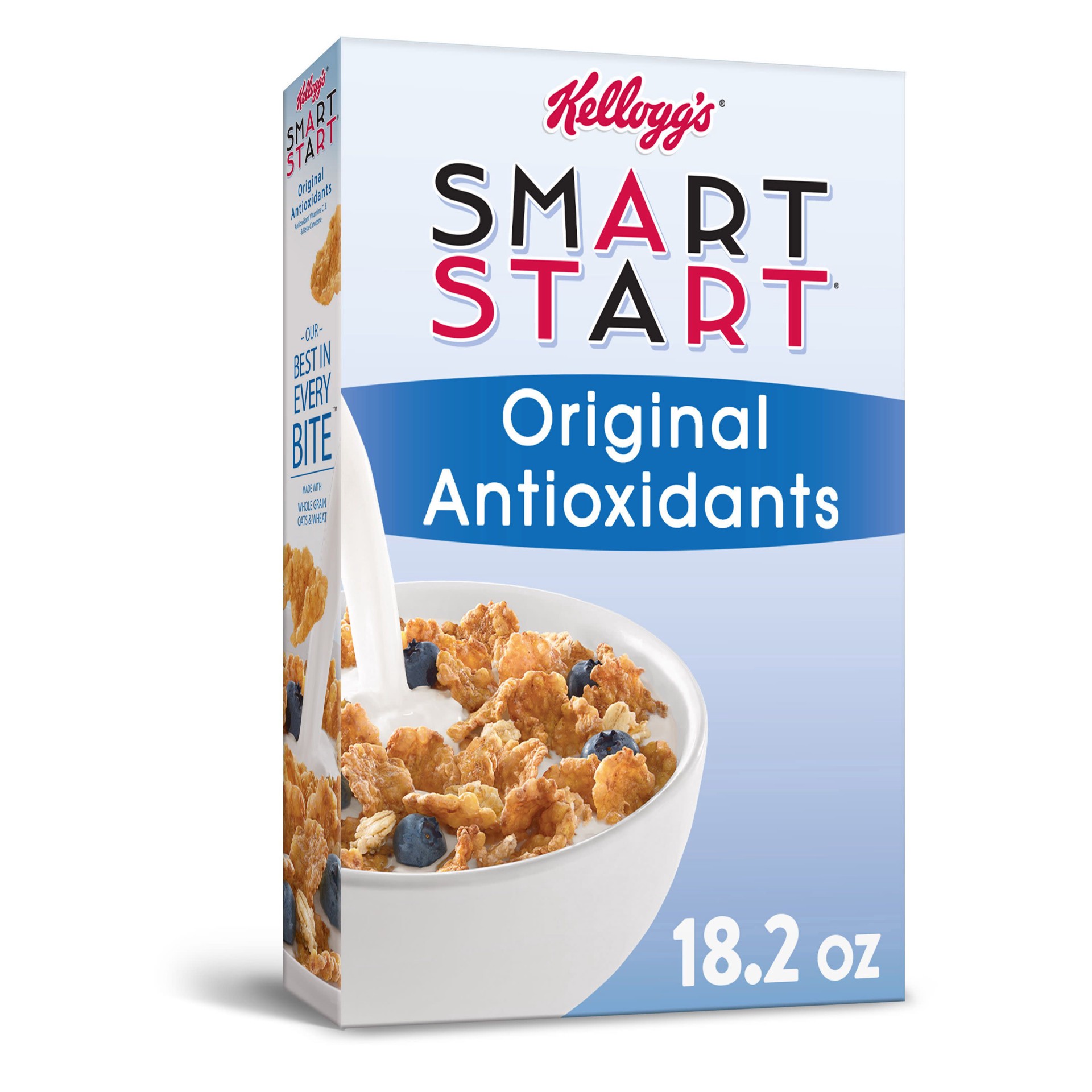 slide 1 of 5, Kellogg's Smart Start Breakfast Cereal, Fiber Cereal, Whole Grain Snacks, Original Antioxidants, 18.2oz Box, 1 Box, 18.2 oz