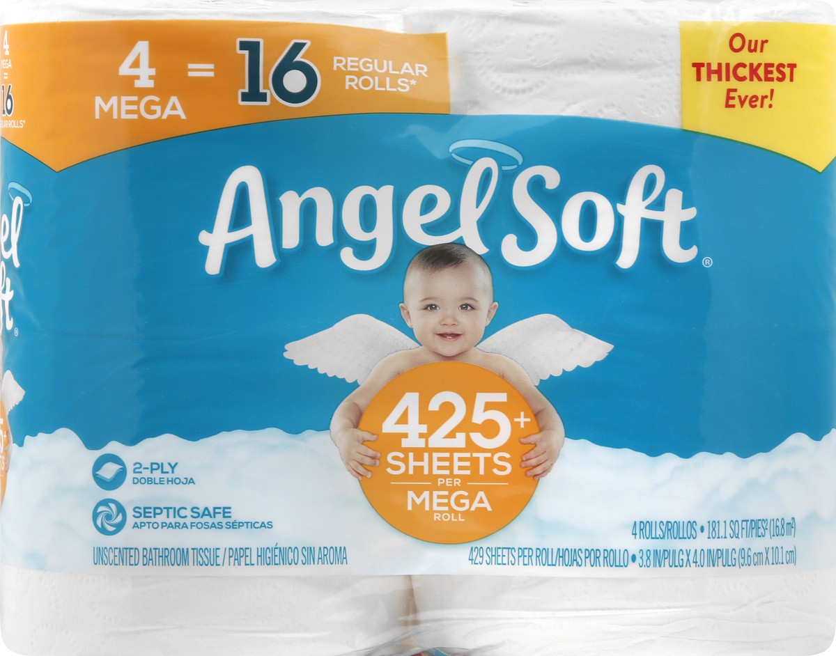 slide 1 of 9, Angel Soft Bath Tsu 2Ply 4Mega, 4 ct