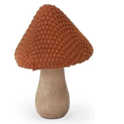 7.5" Orange Fabric Mushroom
