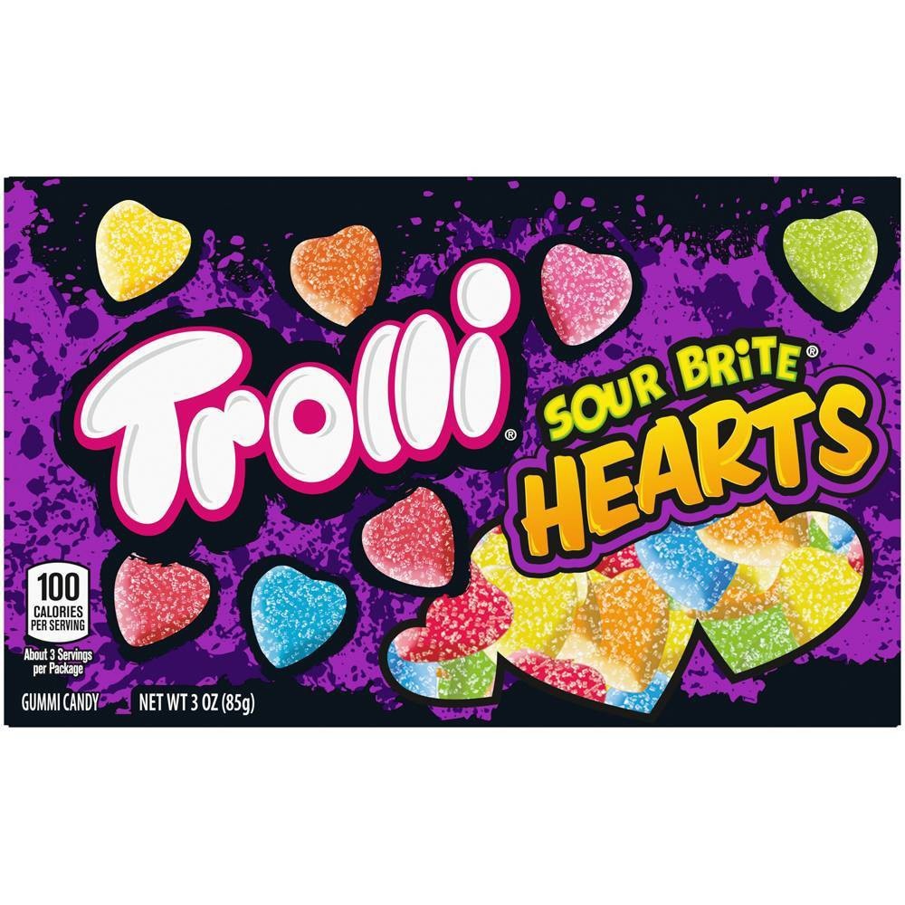 slide 1 of 1, Trolli TROLLI SEASONAL TROLLI SOUR BRITE HEARTS Valentine Candy, 3 oz