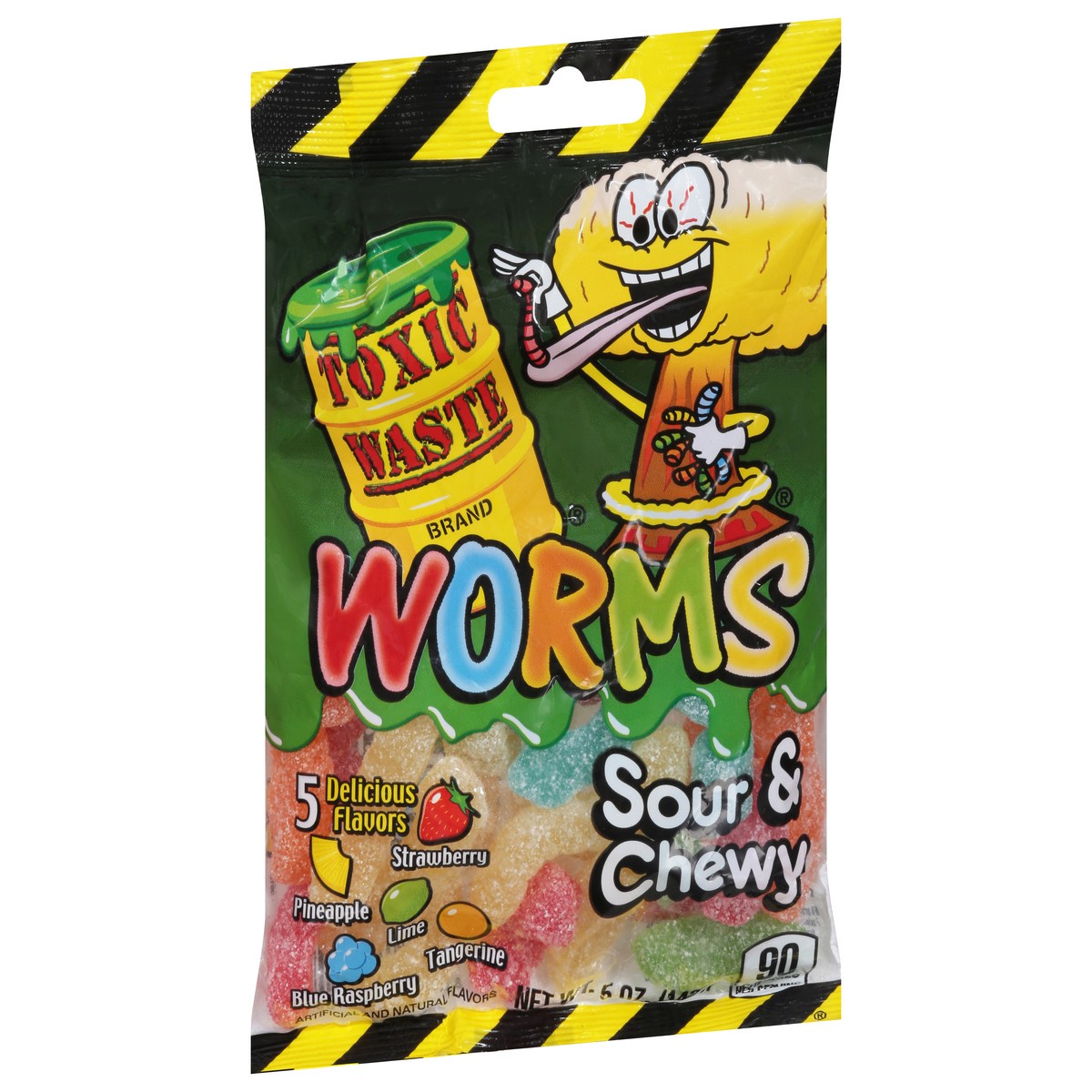 slide 4 of 9, Toxic Waste Sour & Chewy Worms 5 oz, 5 oz