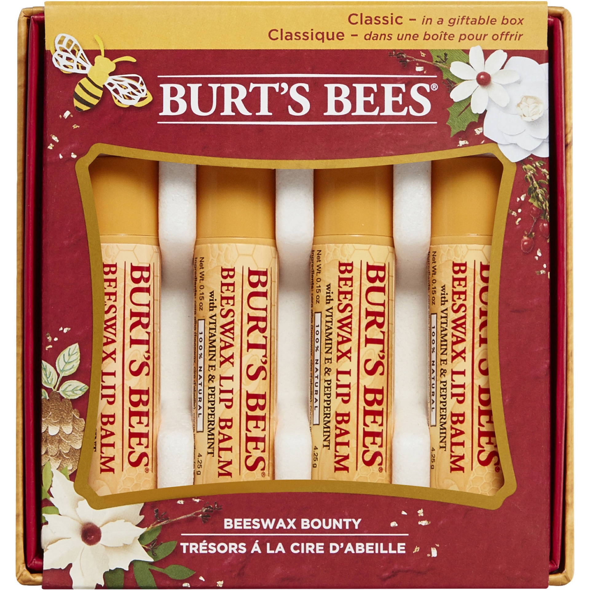 slide 1 of 1, Burt's Bees Beeswax Bounty Classic Holiday Gift Set, 4 ct