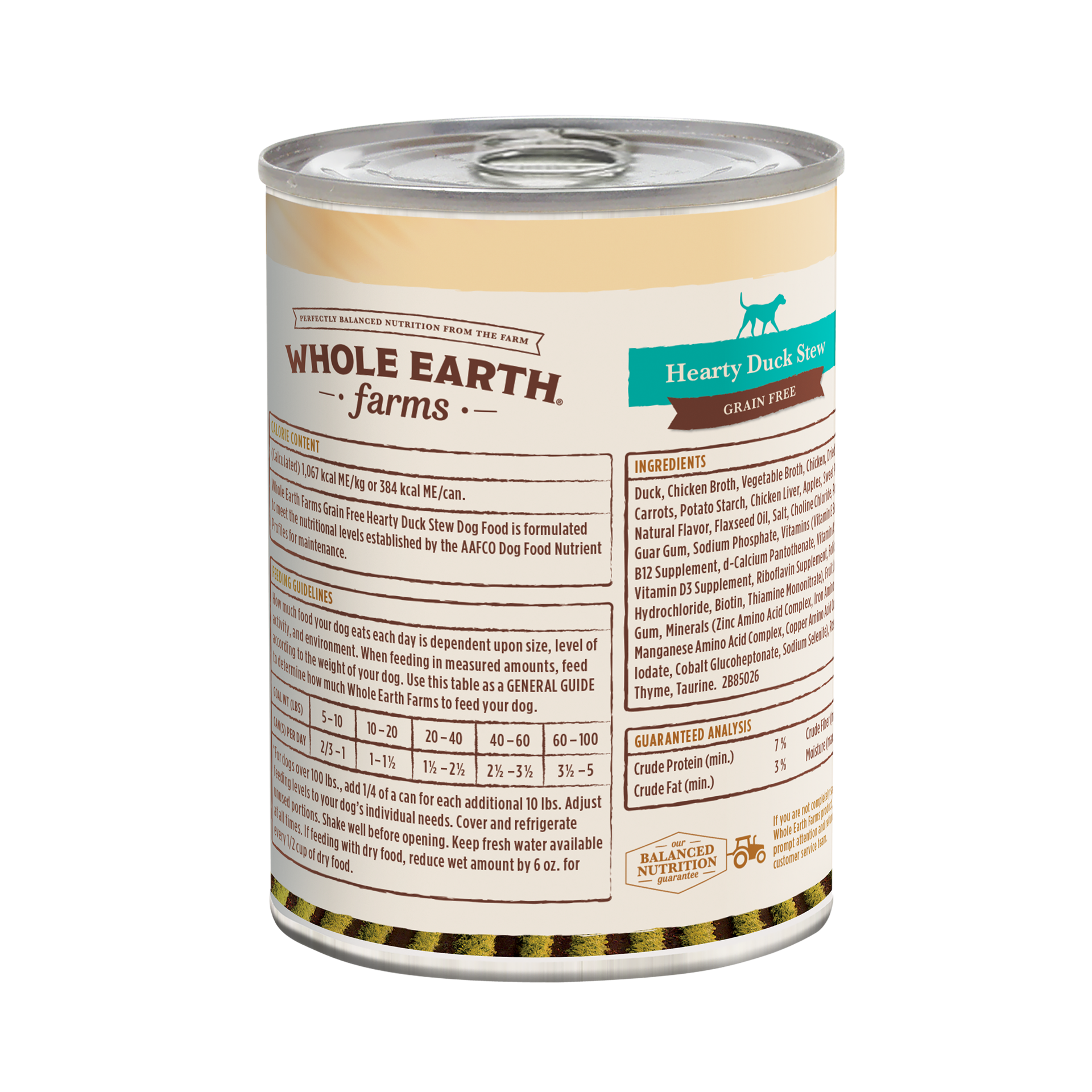 slide 3 of 4, Whole Earth Farms Grain Free Hearty Duck Stew Canned Dog Food -  12.7 oz Can, 12.7 oz