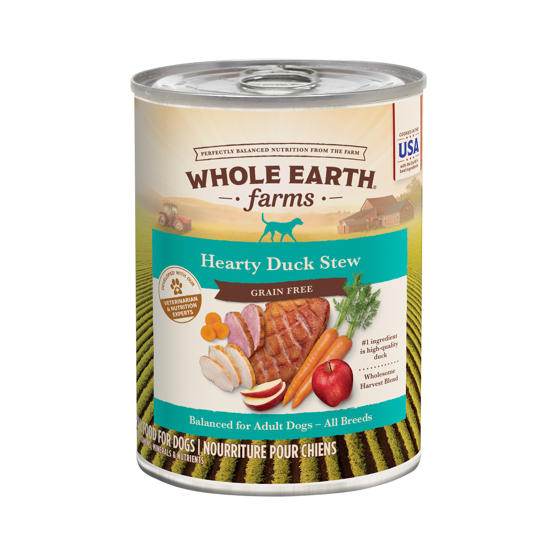 slide 1 of 4, Whole Earth Farms Grain Free Hearty Duck Stew Canned Dog Food -  12.7 oz Can, 12.7 oz