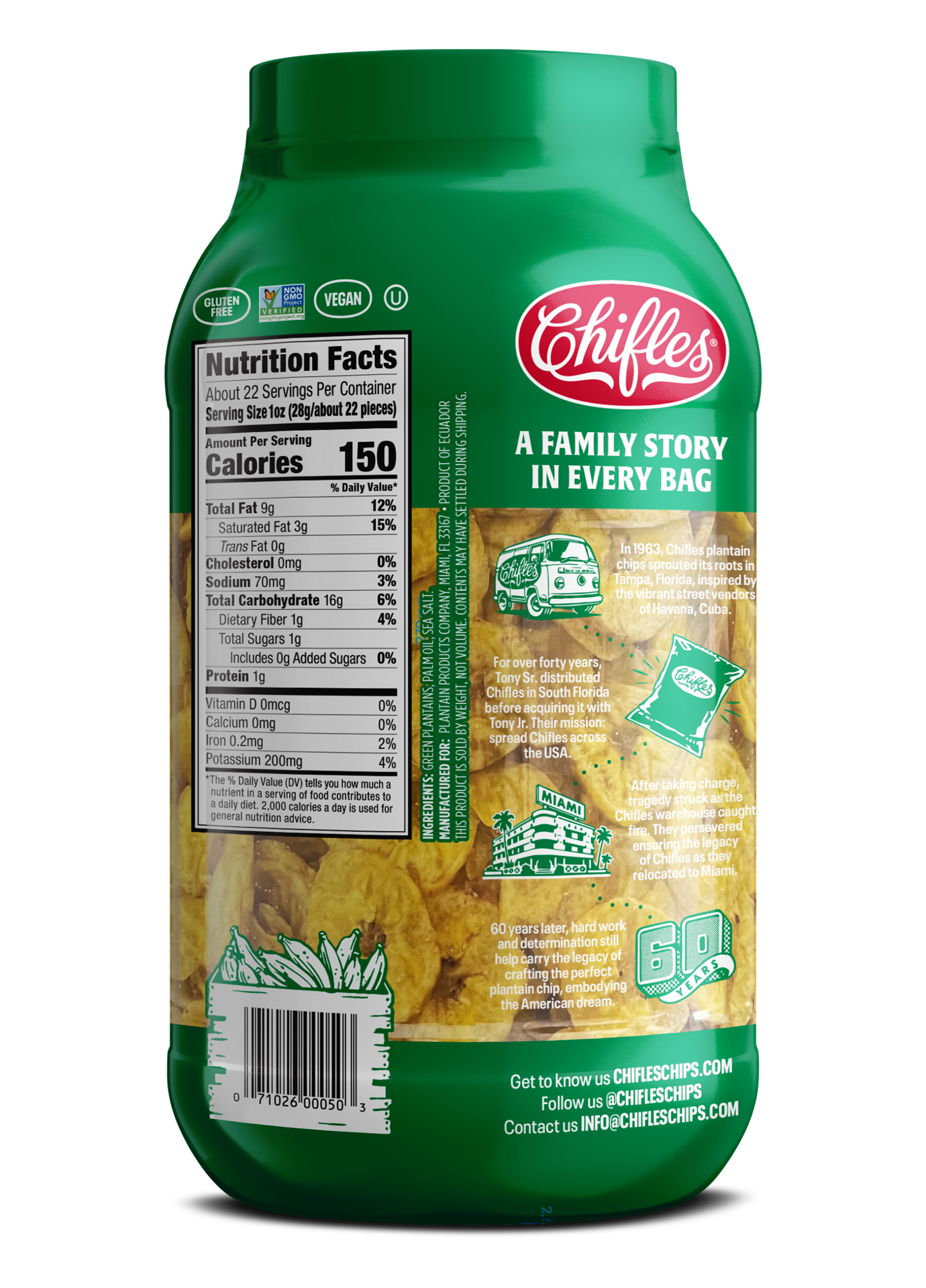 slide 2 of 2, Chifles Original Plantain Tub, 22 oz