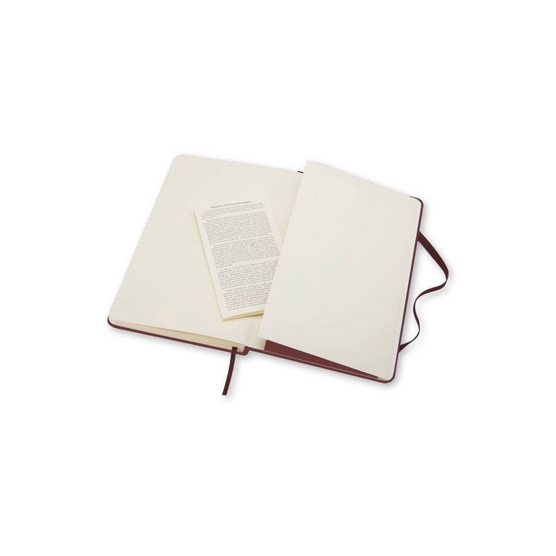 slide 5 of 6, Moleskine 240pg Ruled Large Journal 8.32"x5.12" Classic Hardcover Amaranth Red: Acid-Free Paper, Elastic Closure, Pocket, 1 ct
