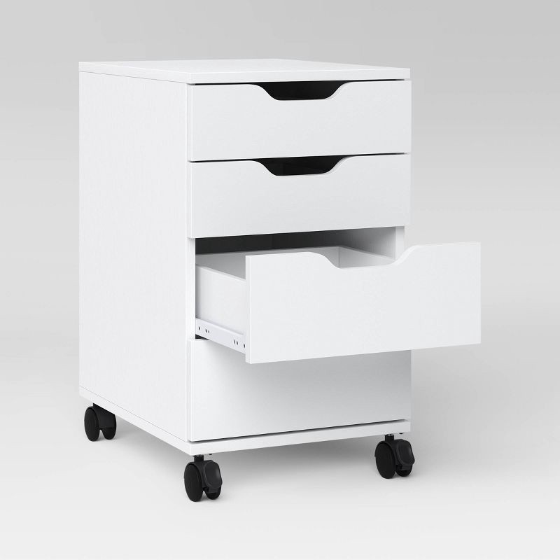 slide 3 of 8, Loring Rolling Cabinet White - Threshold™: Mobile Office Furniture Set with Drawers, 1 ct