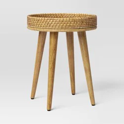 Round Natural Woven Accent Table - Threshold™ Fully Assembled