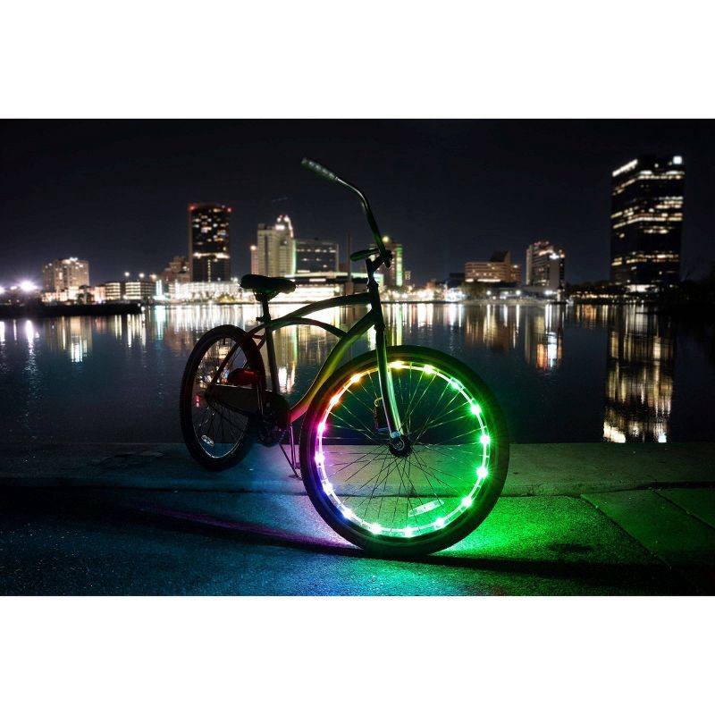 slide 2 of 6, Brightz Color Morphing Bike Wheel LED Lights: Iron, Silicone, Polyurethane, ABS, 1 ct