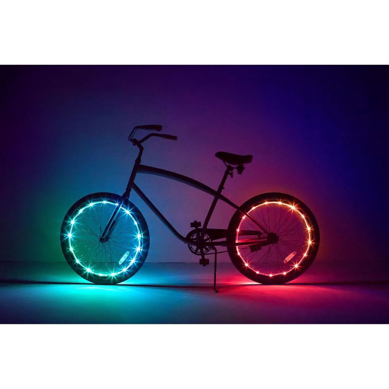 slide 4 of 6, Brightz Color Morphing Bike Wheel LED Lights: Iron, Silicone, Polyurethane, ABS, 1 ct
