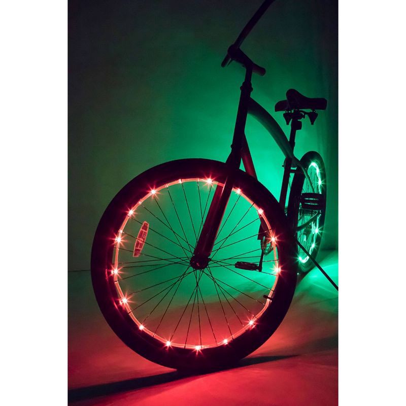 slide 6 of 6, Brightz Color Morphing Bike Wheel LED Lights: Iron, Silicone, Polyurethane, ABS, 1 ct