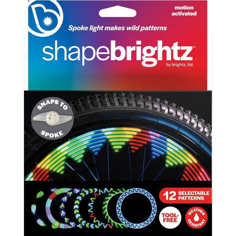 slide 1 of 6, Brightz Shape Patterned Bike Wheel LED Light: Silicone Reflector Accessory, 1 ct