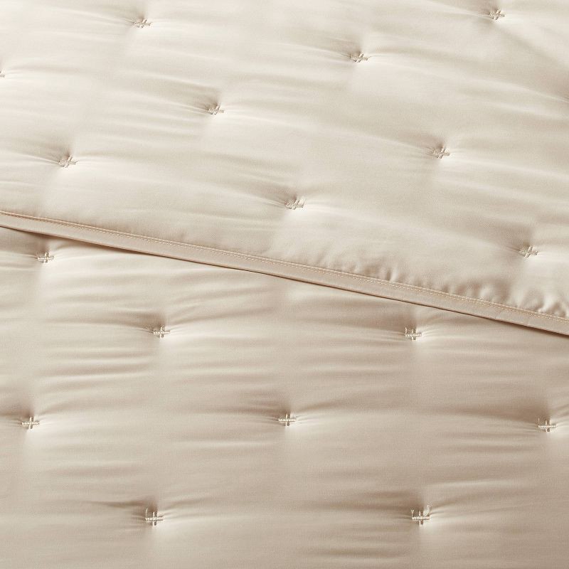 slide 3 of 5, Full/Queen TENCEL™Comforter and Sham Set Khaki - Threshold™: 320 Thread Count, OEKO-TEX Certified, Quilted, 1 ct