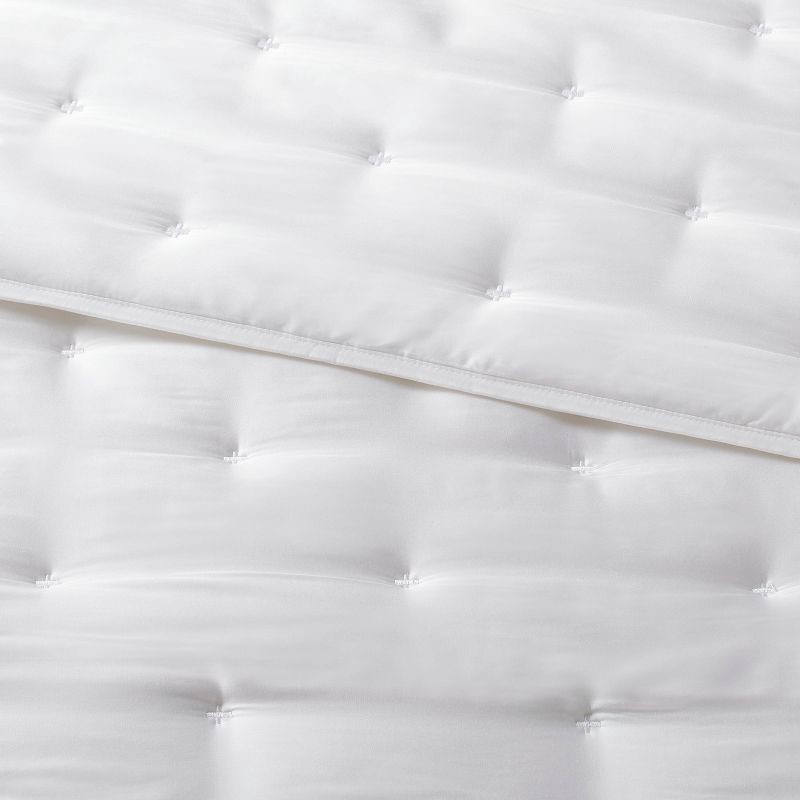 slide 3 of 5, Full/Queen TENCEL™ Comforter and Sham Set White - Threshold™: OEKO-TEX Certified, 320 Thread Count, Cooling Fabric, 1 ct