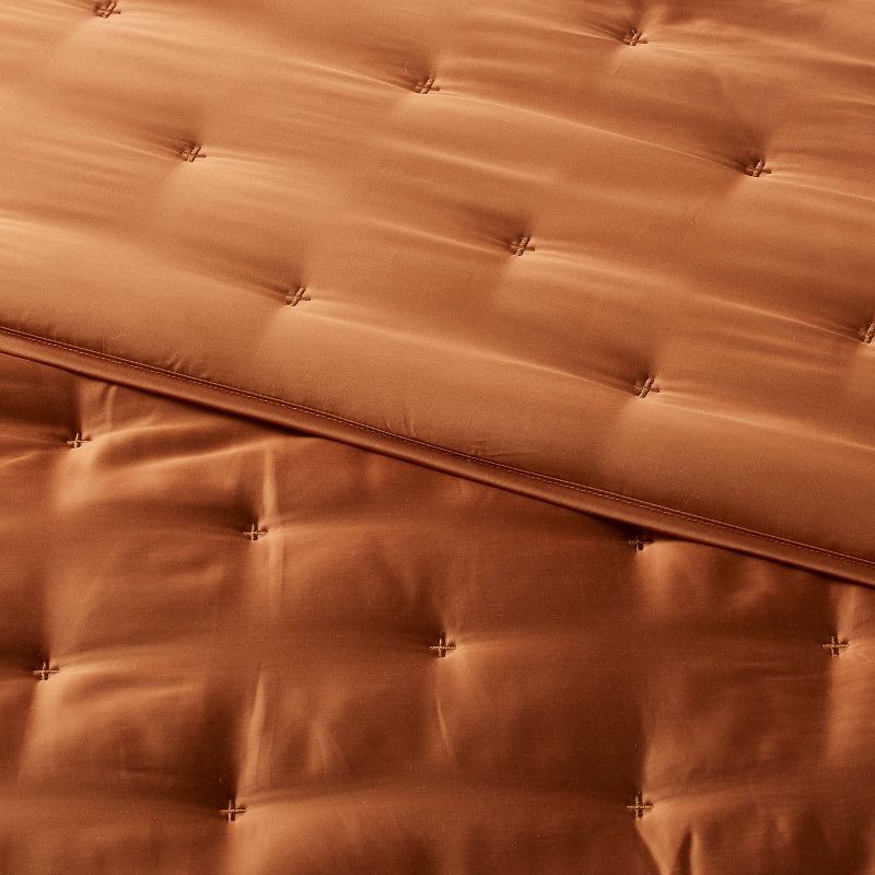 slide 3 of 5, Full/Queen TENCEL™ Comforter and Sham Set Copper - Threshold™: 320 Thread Count, Cooling, Midweight Fabric, 1 ct