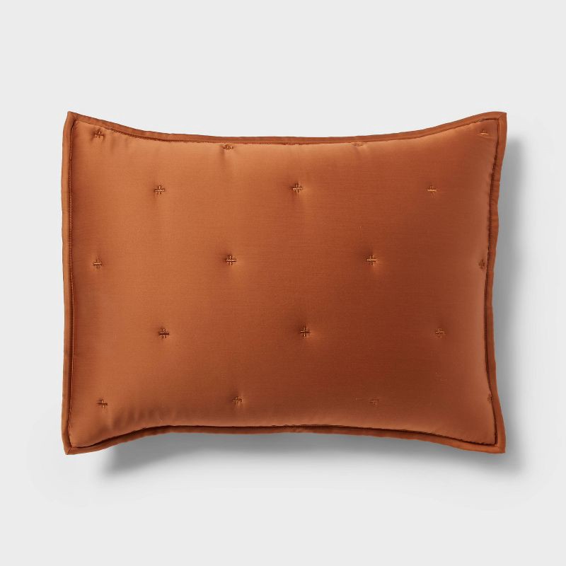 slide 4 of 5, Full/Queen TENCEL™ Comforter and Sham Set Copper - Threshold™: 320 Thread Count, Cooling, Midweight Fabric, 1 ct