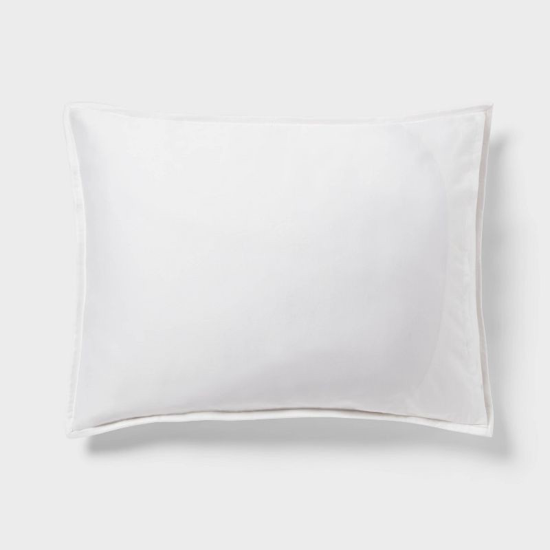 slide 5 of 5, 3pc King TENCEL™ Comforter and Sham Set White - Threshold™: Satin Weave, 320 Thread Count, Cooling, 3 ct