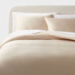 King TENCEL™ Duvet Cover and Sham Set Khaki - Threshold™: OEKO-TEX Certified, 320 Thread Count, Cooling Fabric, Zippered