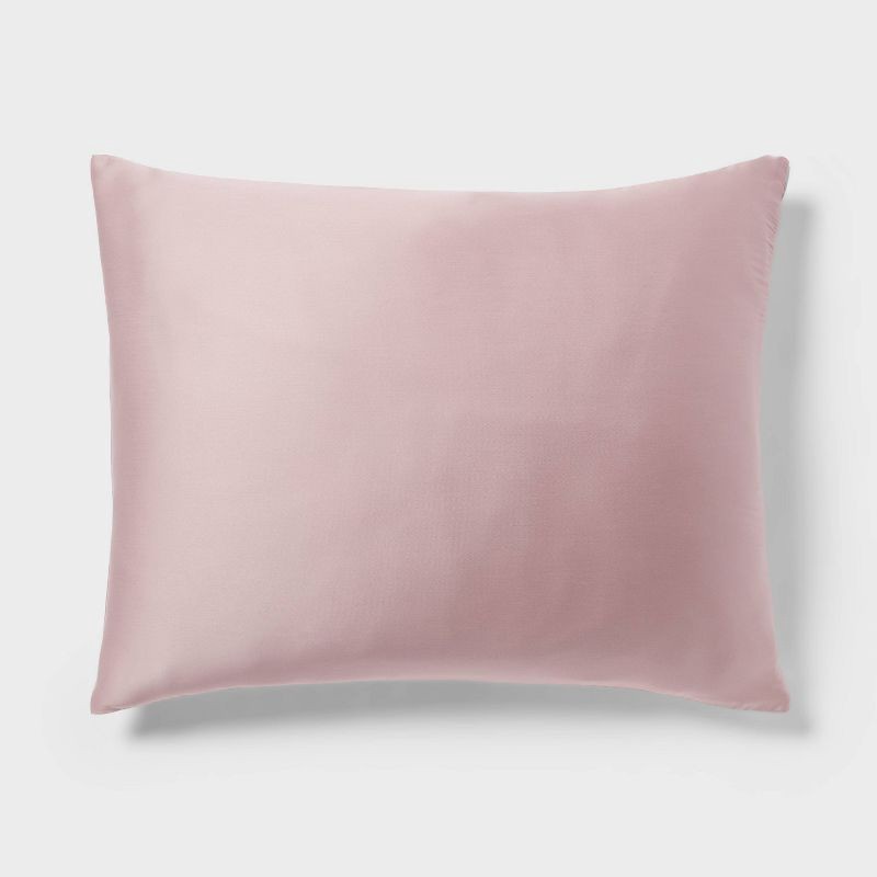 slide 4 of 5, King TENCEL™ Duvet Cover and Sham Set Blush - Threshold™: OEKO-TEX Certified, 320 Thread Count, Cooling Satin Weave, 1 ct