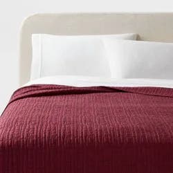Full/Queen TENCEL® Quilt Wine Red - Threshold™: OEKO-TEX Certified, Cooling, Lightweight Coverlet