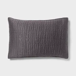 Standard TENCEL® Quilt Sham Dark Gray - Threshold™: OEKO-TEX Certified, Cooling, Woven Lyocell, Machine Washable