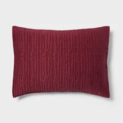 Standard TENCEL® Quilt Sham Wine Red - Threshold™: OEKO-TEX Certified, Cooling, 300 Thread Count, Woven Lyocell