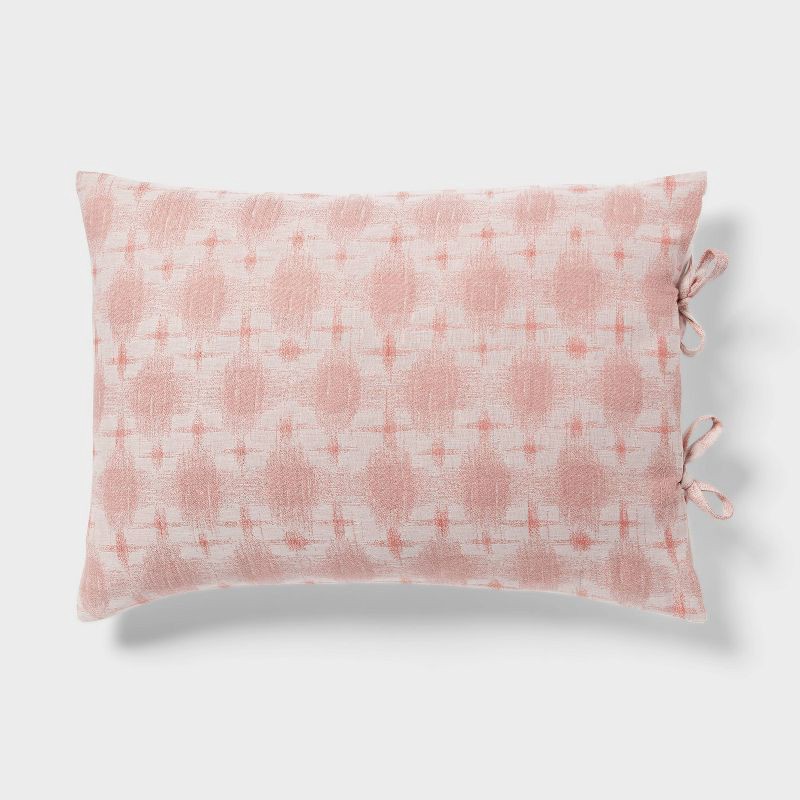 slide 4 of 5, King Yarn Dye Ikat Comforter and Sham Set Ivory/Mauve - Threshold™: Jacquard, Machine Washable, OEKO-TEX Certified, 1 ct