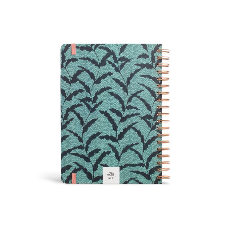 slide 2 of 6, Papier 150pg Ruled Notebook 9.84"x7.48" Spiral Leafy Vines: College Ruled, Hard Cover, Adult Stationery, Green, 1 ct