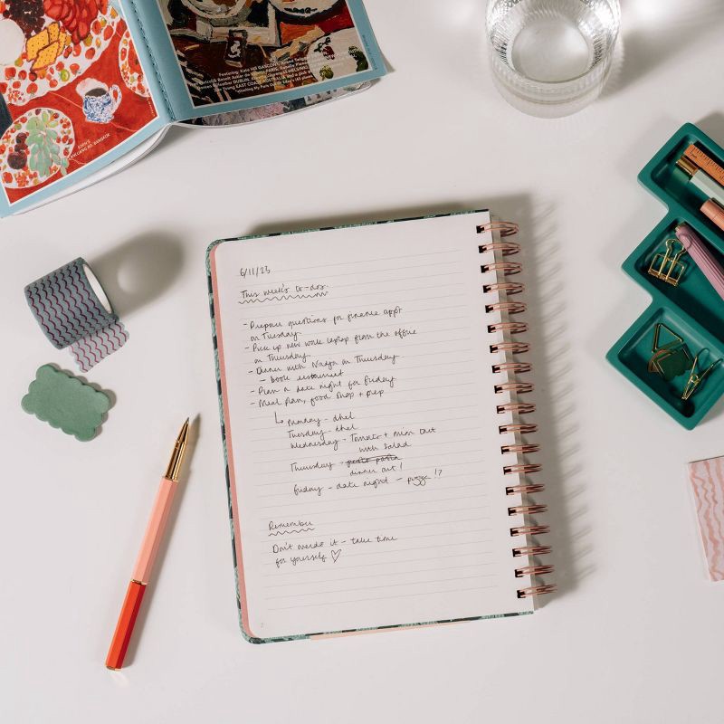 slide 5 of 6, Papier 150pg Ruled Notebook 9.84"x7.48" Spiral Leafy Vines: College Ruled, Hard Cover, Adult Stationery, Green, 1 ct